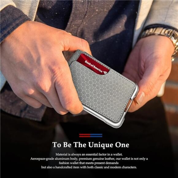 Mens Wallet Tactical Bifold Wallets for Men Metal RFID Blocking - Picture 5 of 6